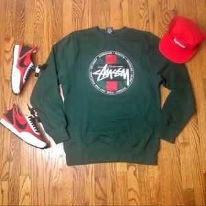 Stussy NWOT Reggae green crewneck sweater small